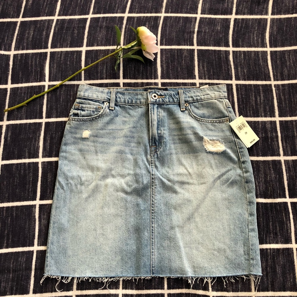 Lucky Brand Light Wash Midi Jean Skirt